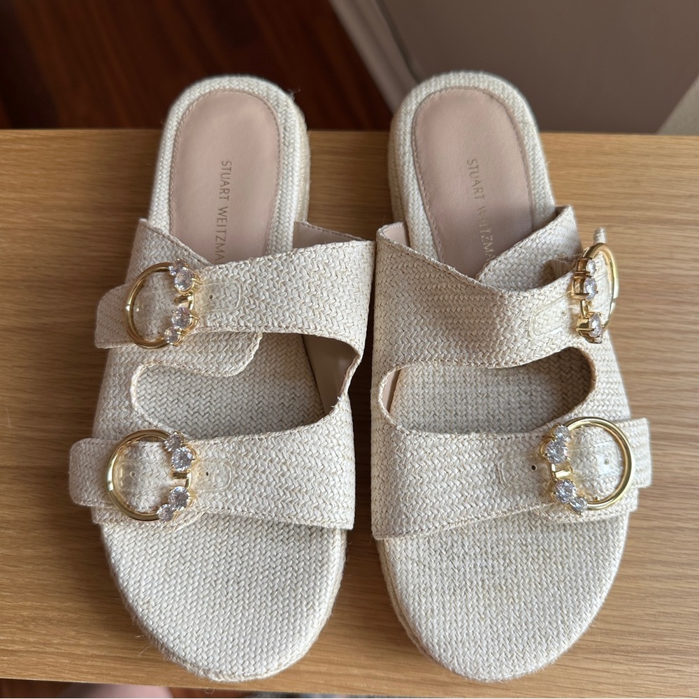 Stuart Weitzman Tomi Pearl Espadrille Slide